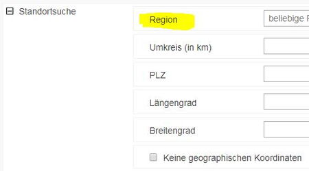 Screenshot der Backends